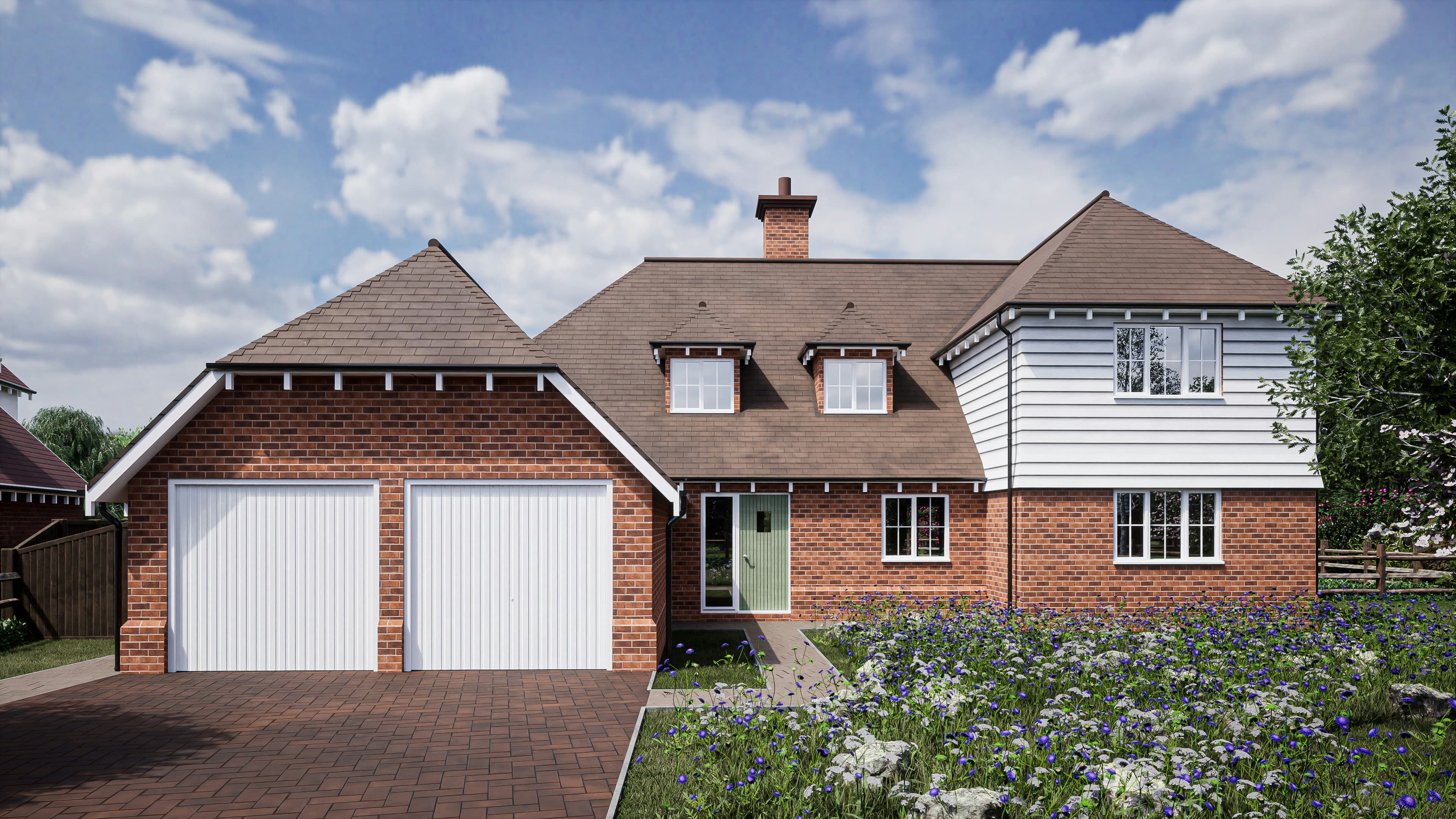UK dormer bungalow with a double garage